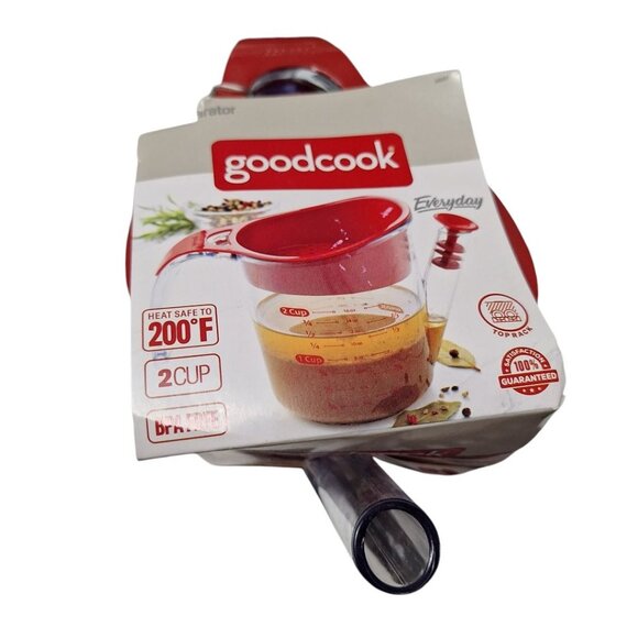 Good Cook Fat Separator Gravy Red 2 Cups Spout Strain Kitchen Gadget Stock - Picture 2 of 8